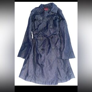 Merona Trench Coat Size Small Blue